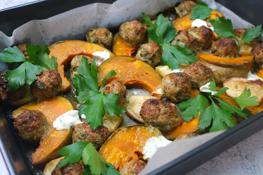 Meatball Tray Bake